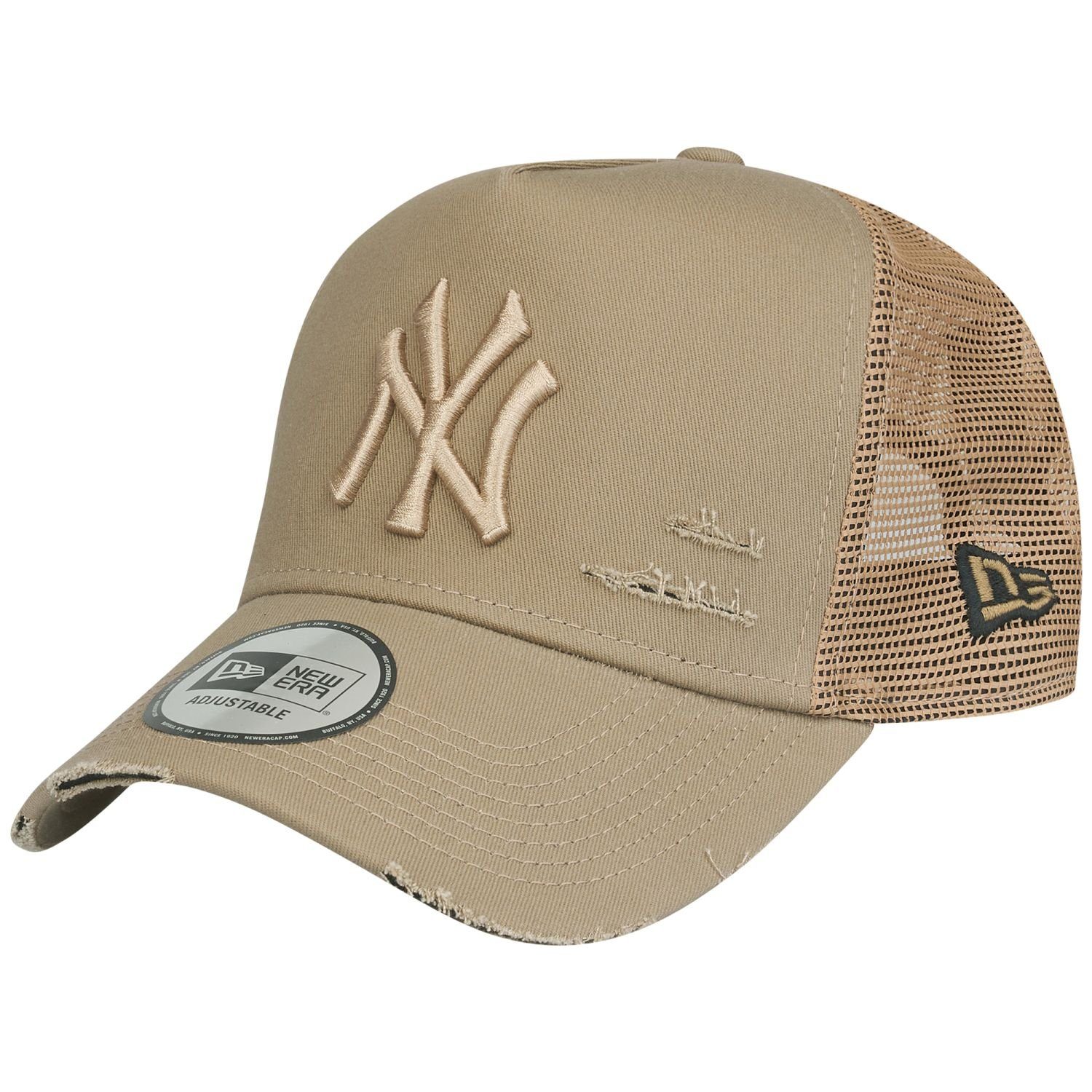 Yankees Trucker Khaki New Trucker Era DISTRESSED New York Cap