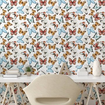 Abakuhaus Vinyltapete selbstklebendes Wohnzimmer Küchenakzent, Bunt Bohemian Schmetterlinge