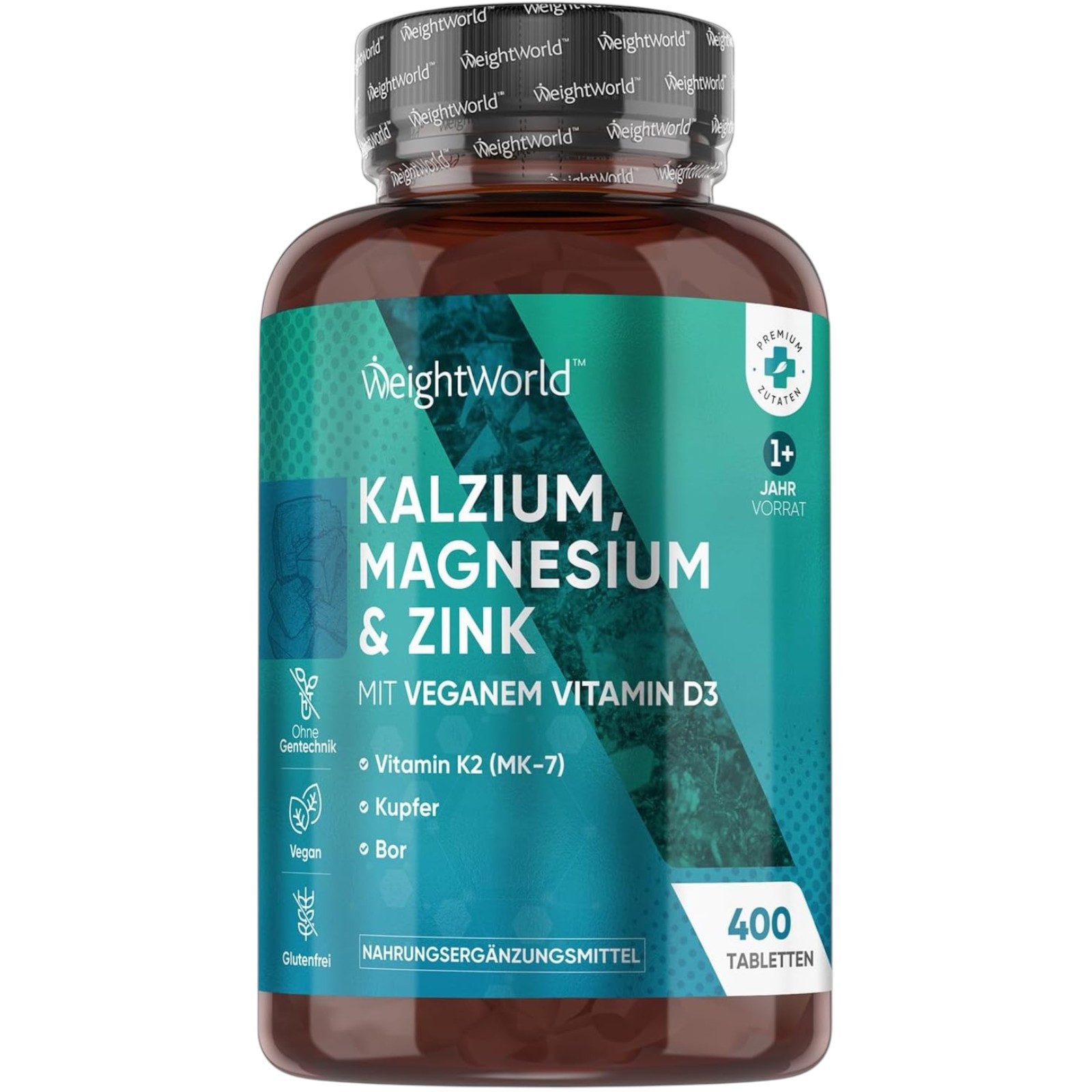 Weight World Kalzium Magnesium Zink - 400 Tabletten Kapseln