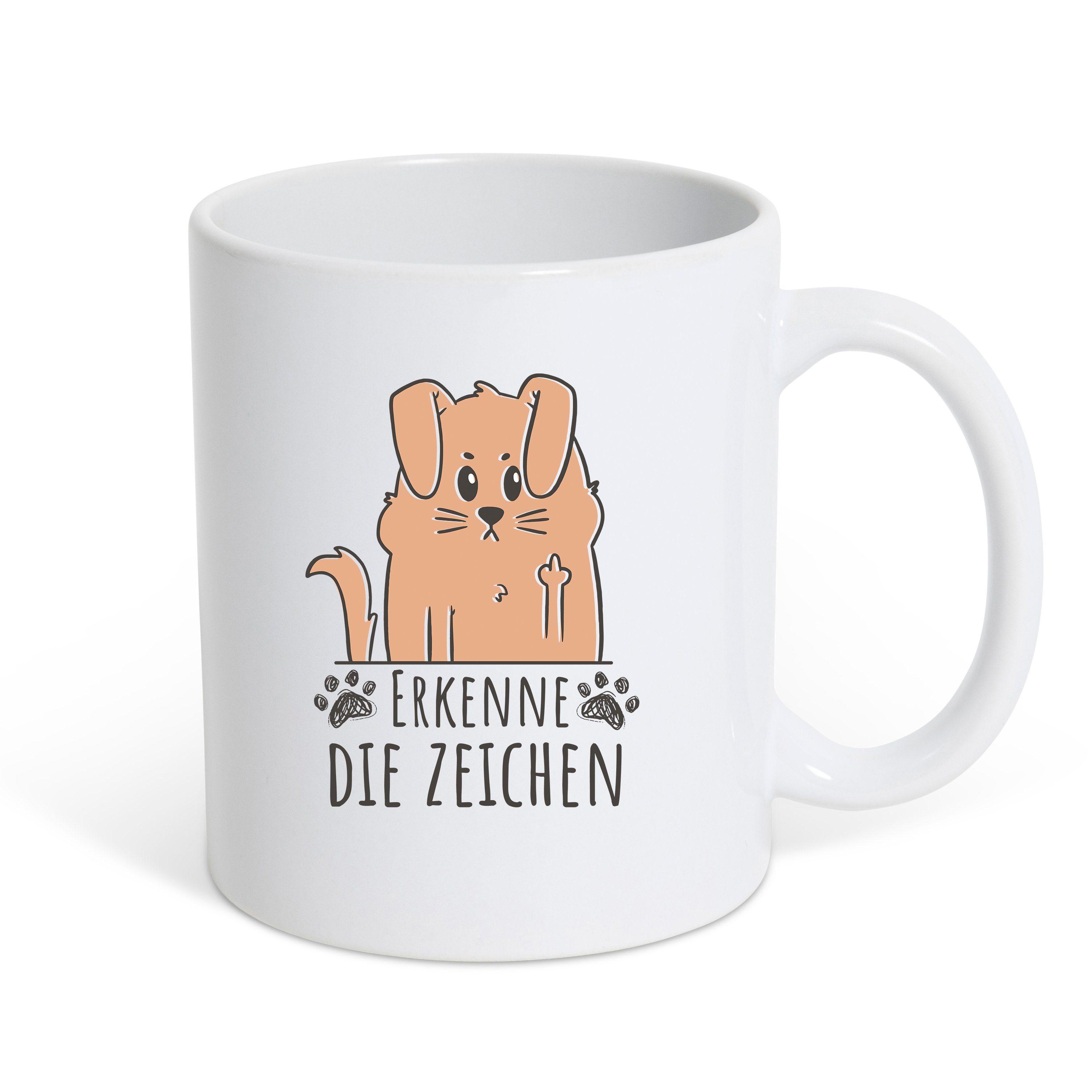 Youth Designz Tasse Erkenne Die Zeichen Kaffeetasse Geschenk, Keramik, mit lustigem Print Weiß