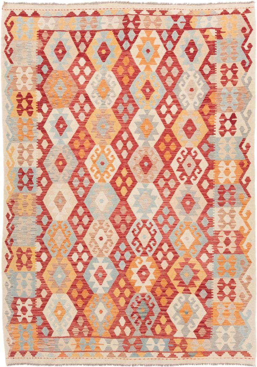 Orientteppich Kelim Afghan 204x290 Handgewebter Orientteppich, Nain Trading, rechteckig, Höhe: 3 mm