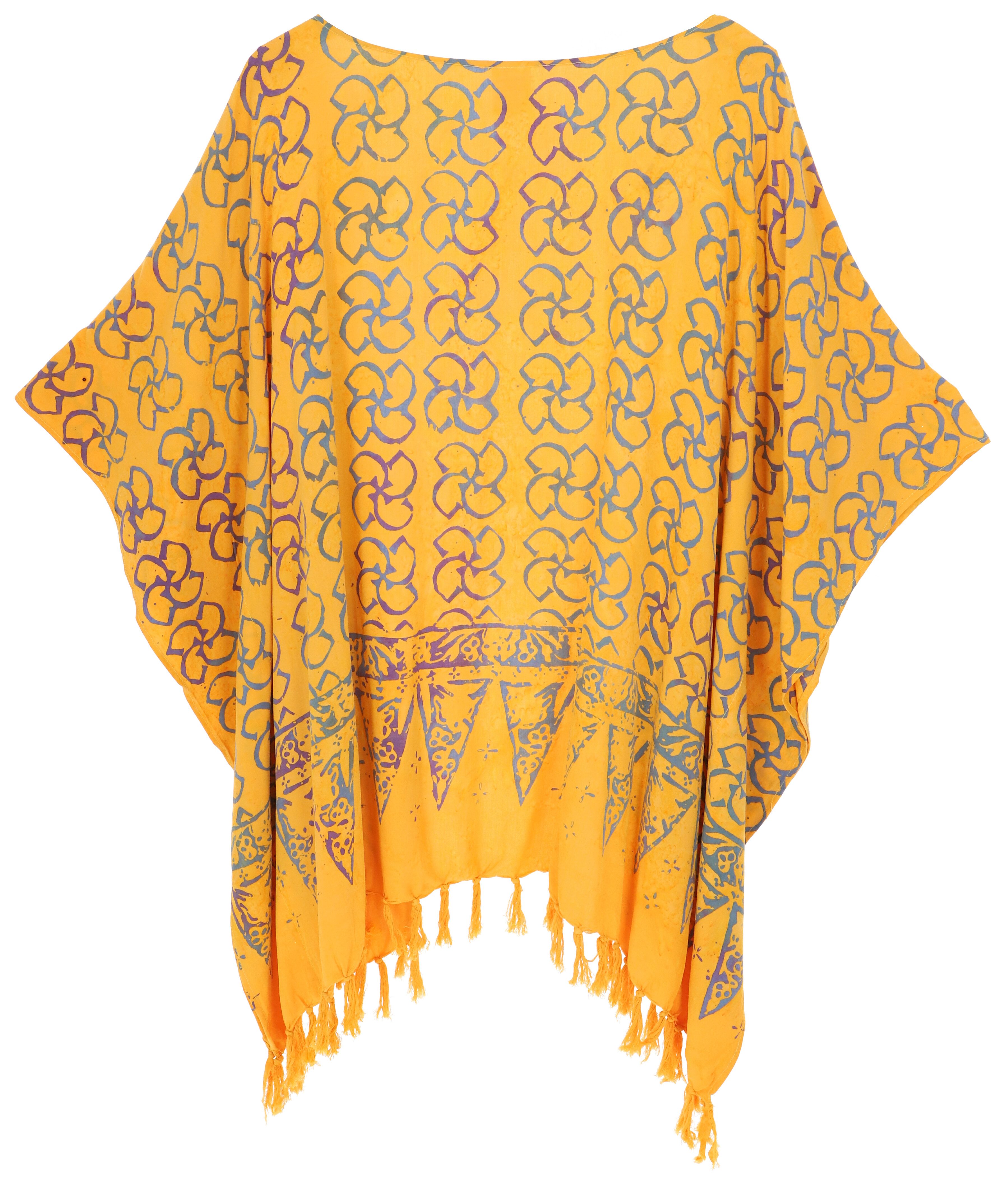 Guru-Shop Kimono Kurzer farbenfroher Sommer Kimono, Kaftan,.., alternative Bekleidung