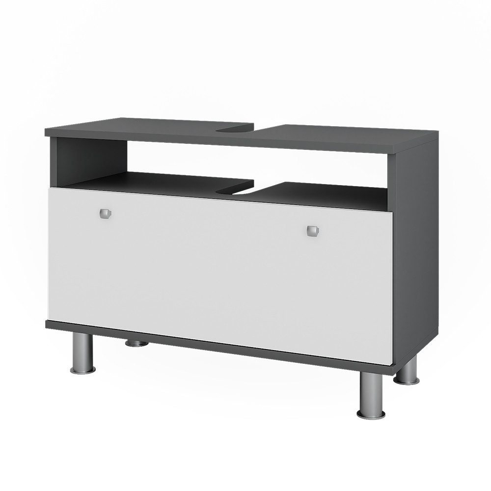Vicco Waschbeckenunterschrank Fynn Anthrazit/Weiß Hochglanz 80 x 54 cm mit günstig online kaufen