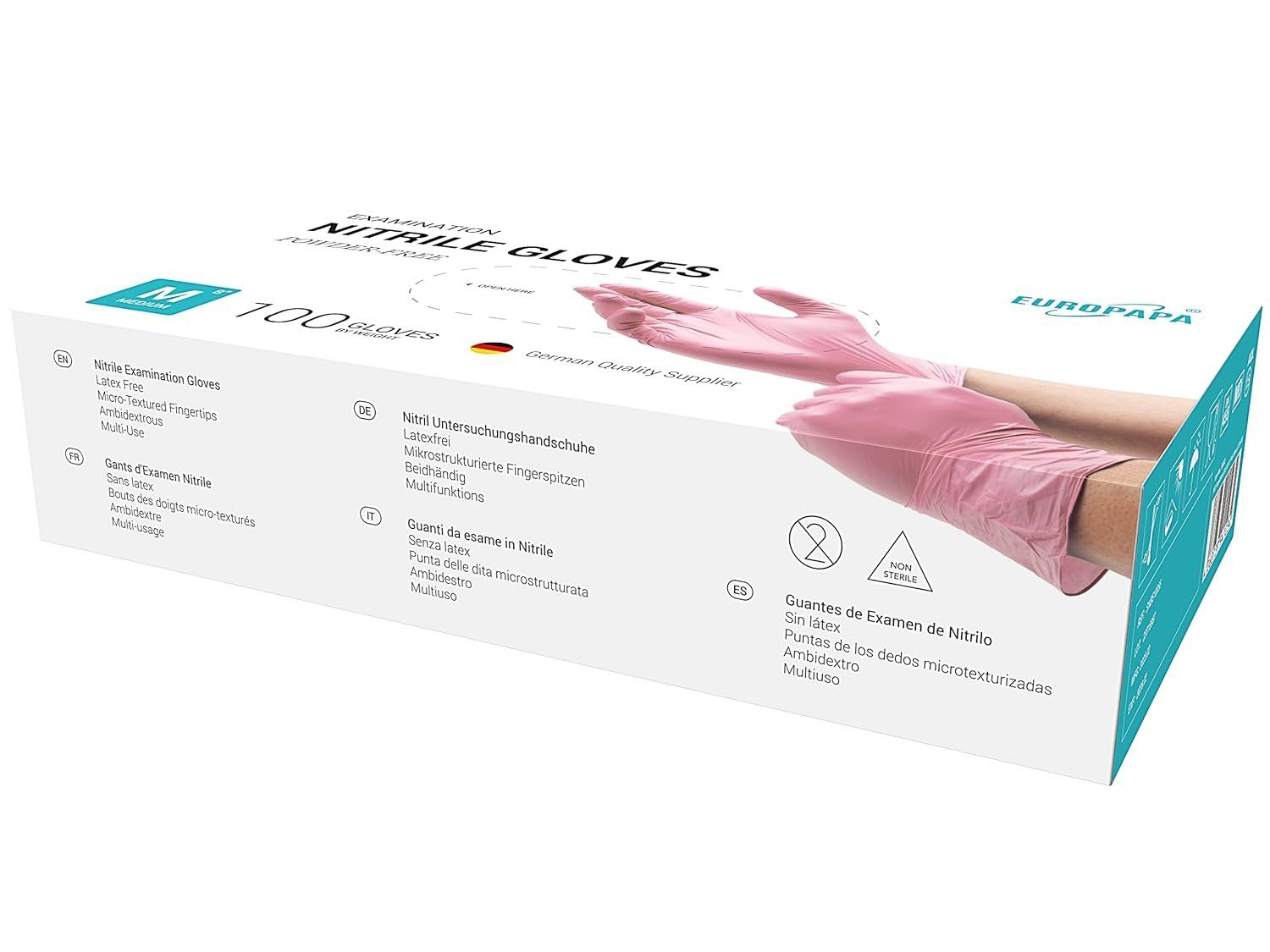 EUROPAPA Einweghandschuhe 1000x Nitrilhandschuhe Einweghandschuhe puderfrei (Untersuchungshandschuhe) EN455 EN374 latexfrei Einmalhandschuhe Handschuhe