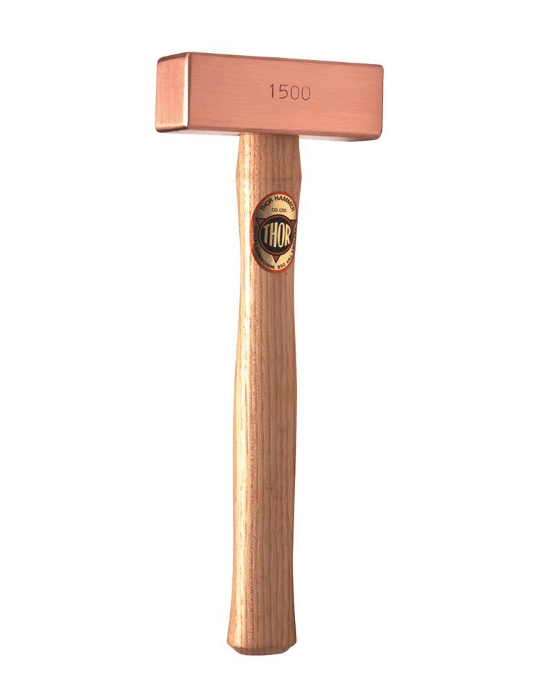 THOR Hammer THOR Rotkupfer Hammer, Vierkant 38x85mm, 1.000g, mit Holzstiel