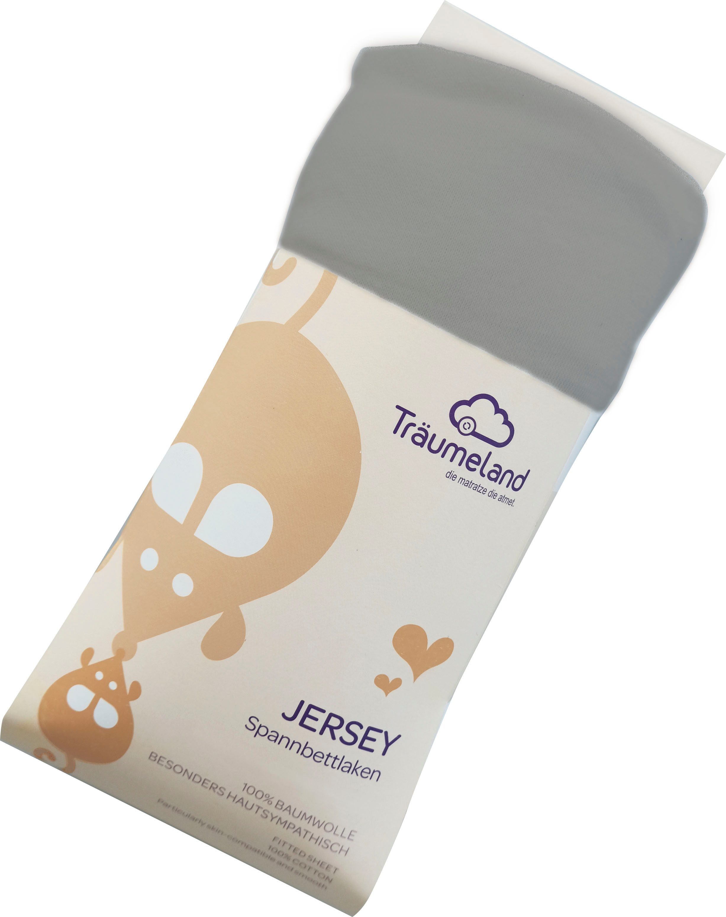 Träumeland Bettlaken kuschelweiches Spannbetttuch Jersey, Jersey, Gummizug: rundum, (1 Stück), aus 100% kuscheliger Baumwolle