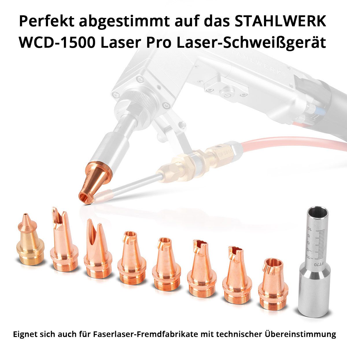 STAHLWERK Elektrowerkzeug-Set Laser Düsen 9er Set für Laser Schweißgeräte