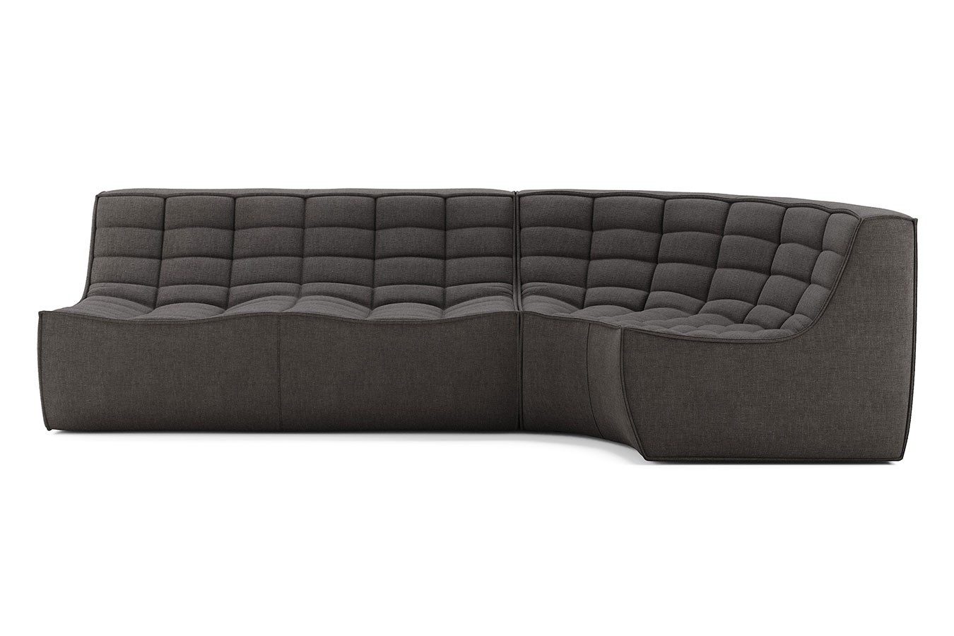 Ethnicraft Big-Sofa Sofakombination N701 Stoff grau