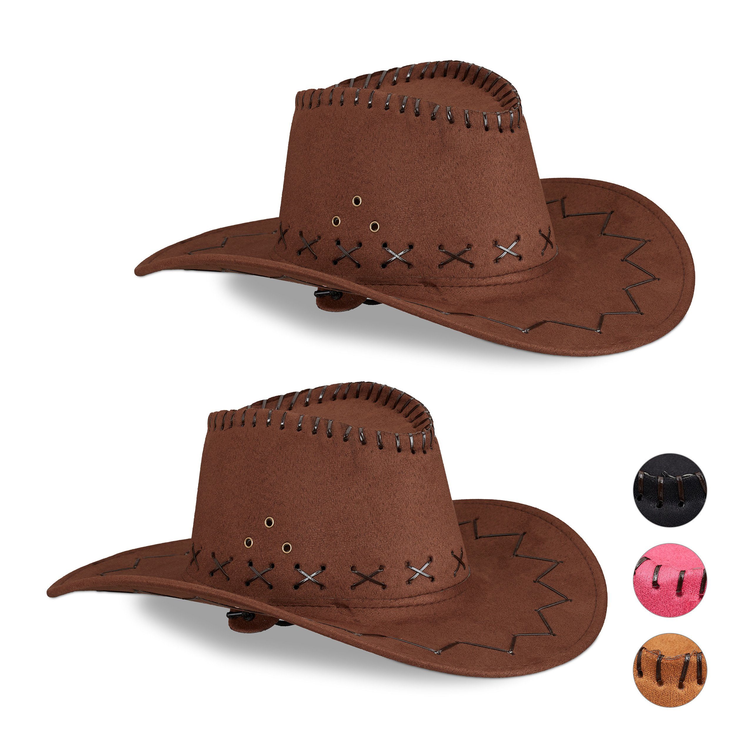 relaxdays Cowboyhut 2 x Cowboyhut Fasching günstig online kaufen