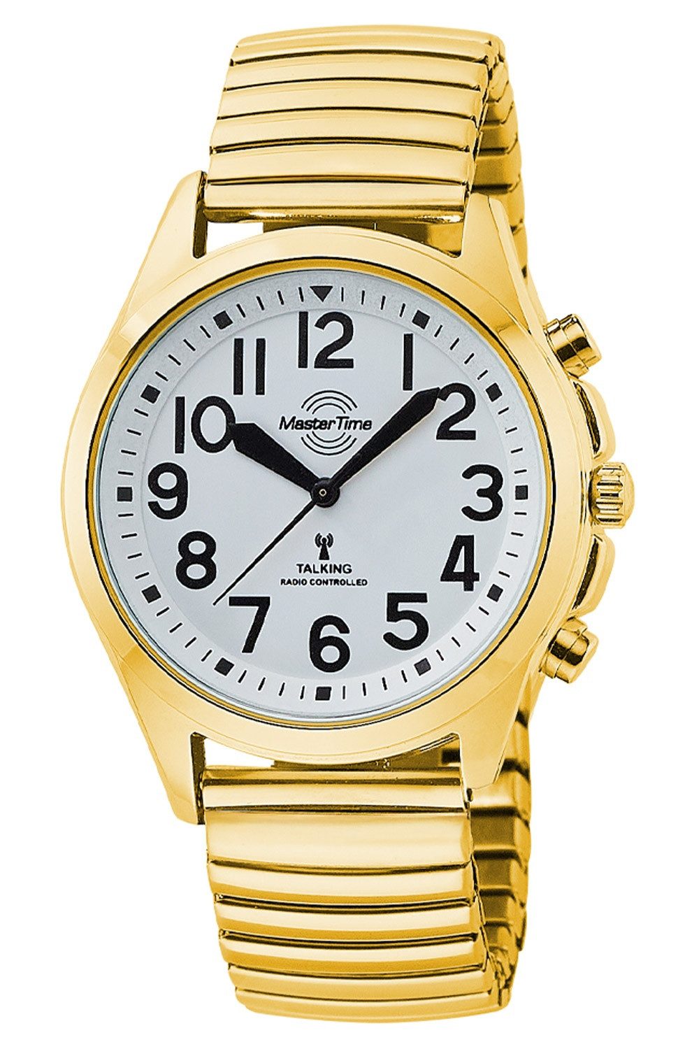 MASTER TIME Funkuhr Sprechende Damen-Goldfarben mit Zugband günstig online kaufen