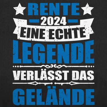 Shirtracer Kochschürze Rente 2024 eine echte Legende verlässt das Gelände - blau/weiß, (1-tlg), Rentner Küchen-Schürze zum Kochen