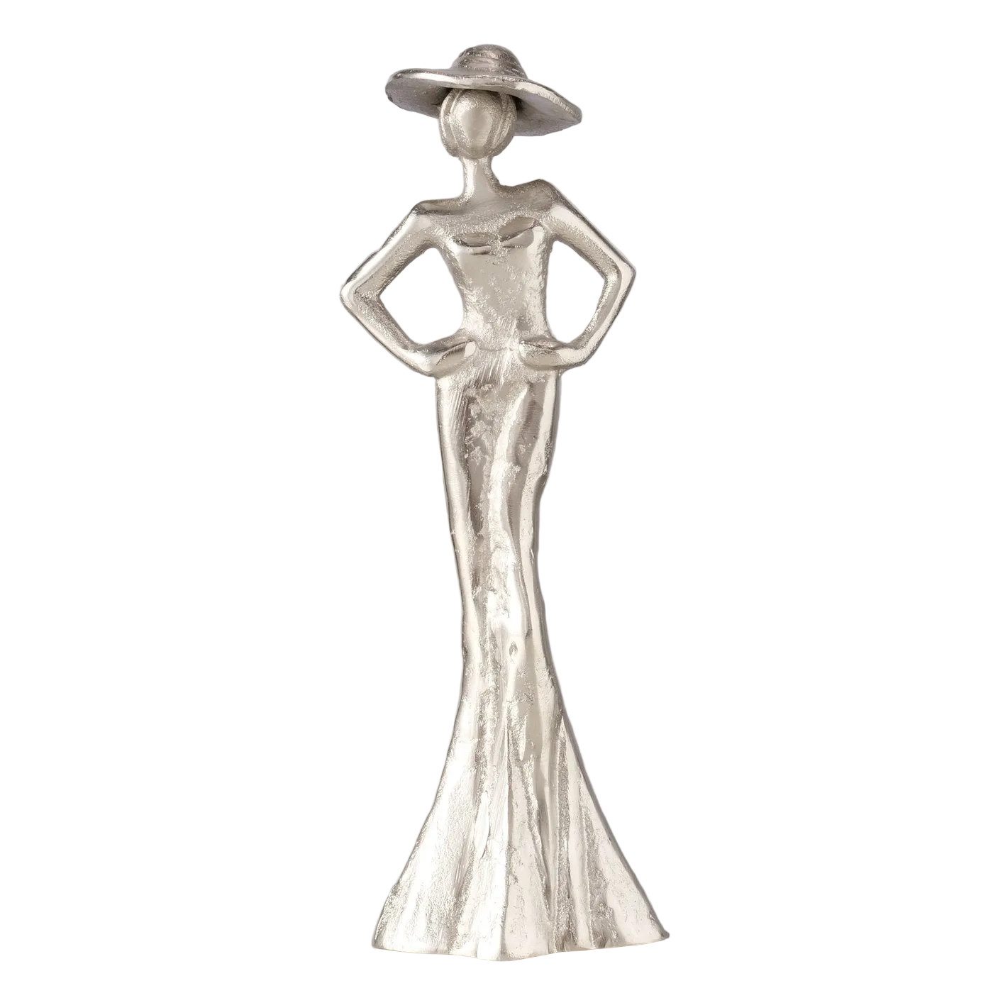 MF Skulptur Lady Elegante Aluminium Figur in Silber – Handgefertigte Deko