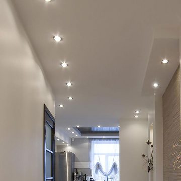 etc-shop LED Einbaustrahler, LED-Leuchtmittel fest verbaut, Warmweiß, 8er Set LED Einbau Leuchte Chrom Flur Strahler rund Küchen