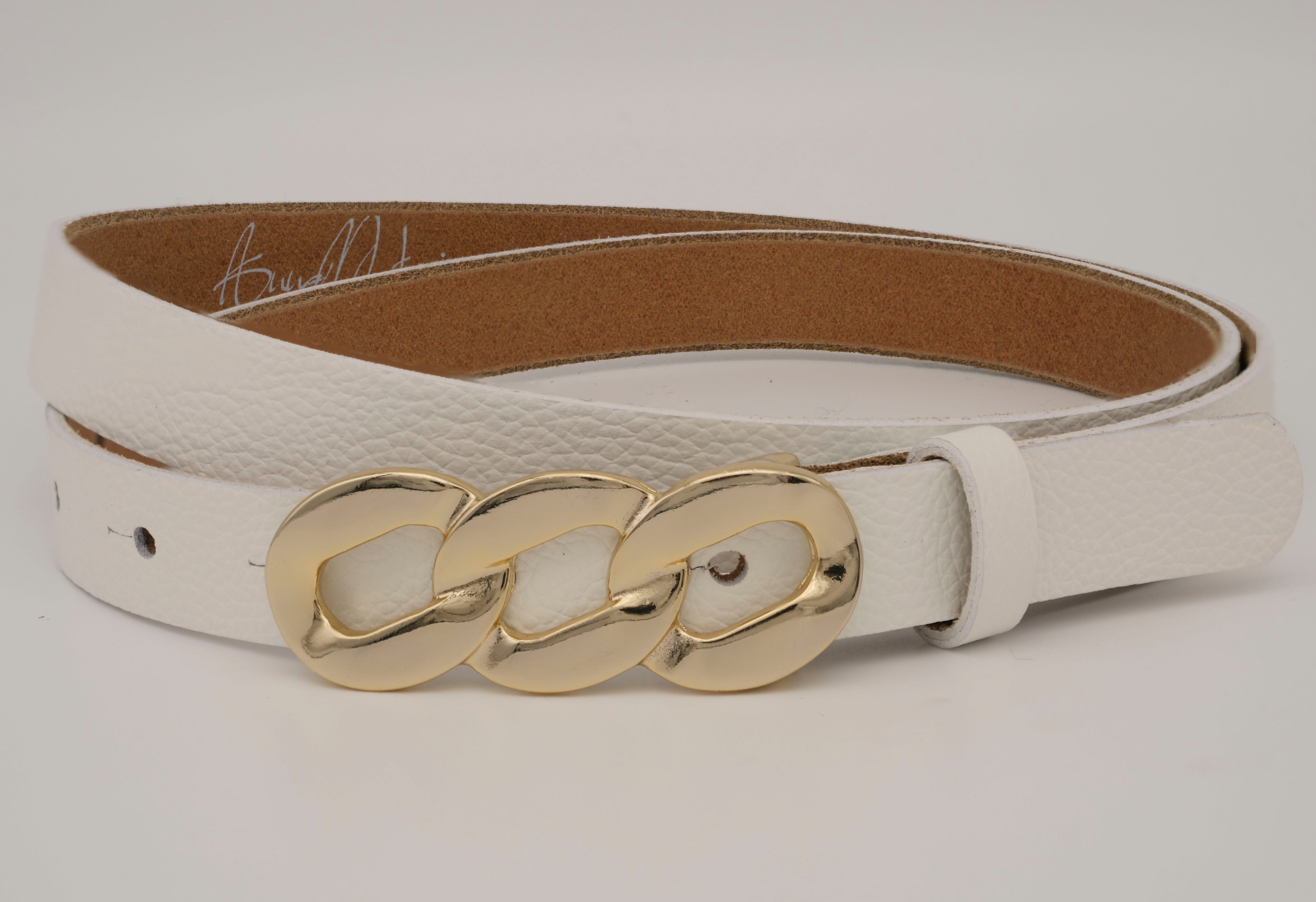 AnnaMatoni Ledergürtel mit goldener Schließe