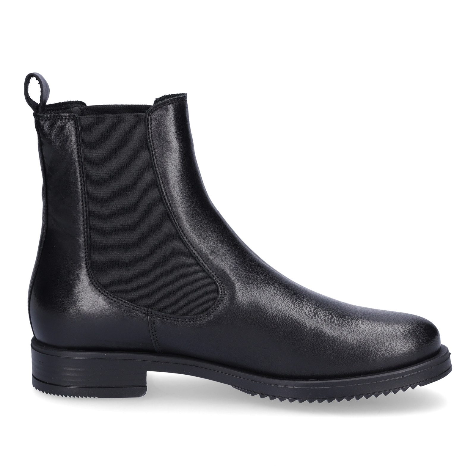 MIDS MARIKA Damen Chelseaboots Glattleder in Schwarz, 15 cm Schaft, Profil-Gummisohle & Textilfutter – Bild 4 von 5