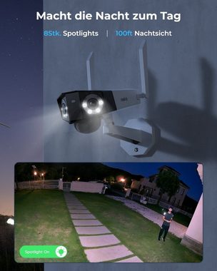 Reolink Duo 2+Solarpanel Überwachungskamera (Außenbereich, 1-tlg., 6MP Akku WLAN Kamera Outdoor mit 180° Ultra-Weitwinkel)