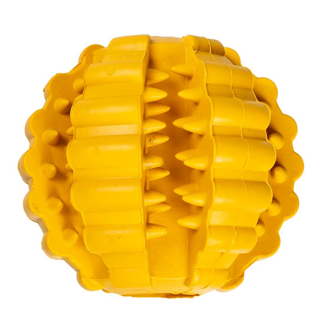 Tierball Duvoplus Ball Griplay Dental Rippe - Gelb