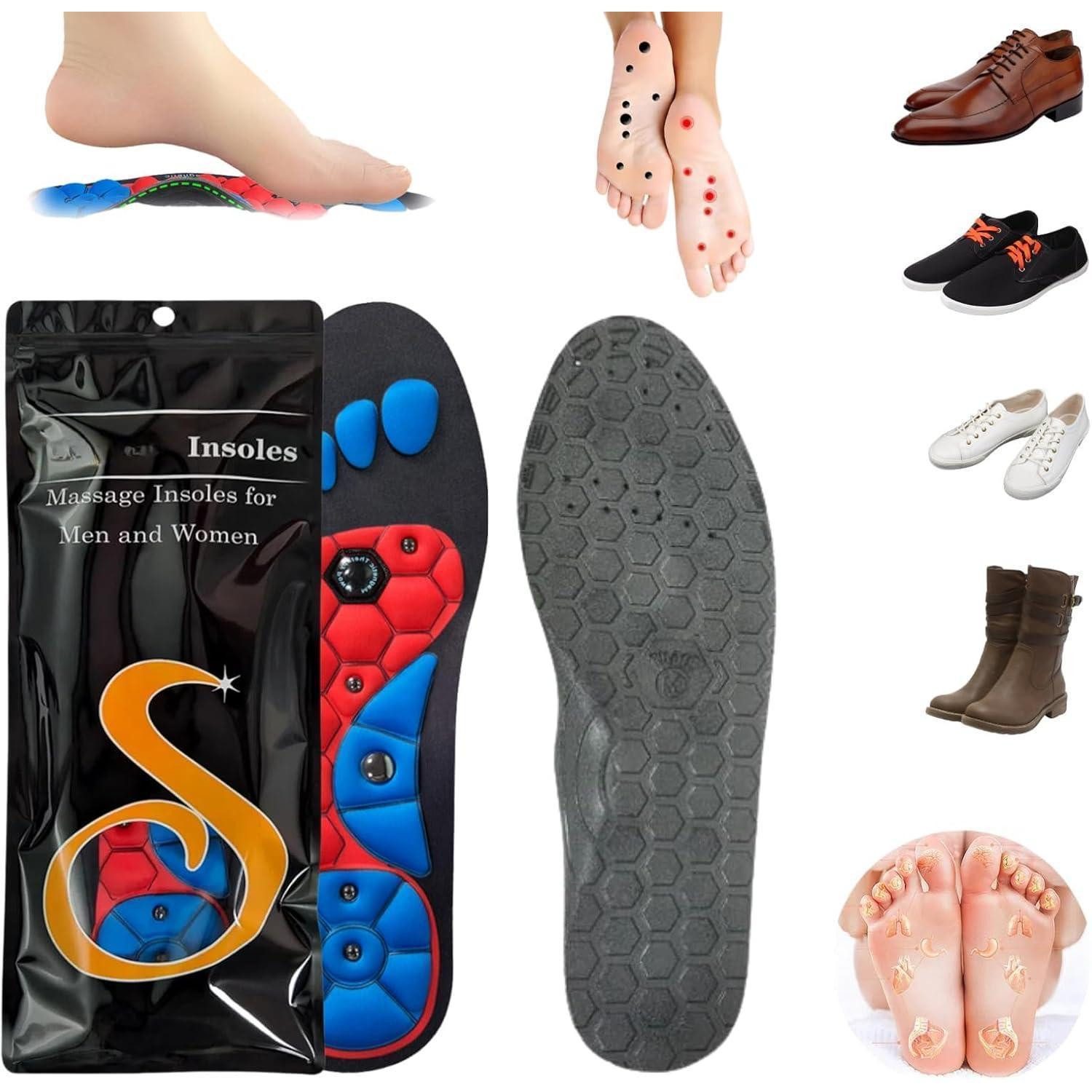 WYFDCZZP Einlegesohlen Einlagen Magnetische Massage Einlegesohle Frauen Männer Akupressur