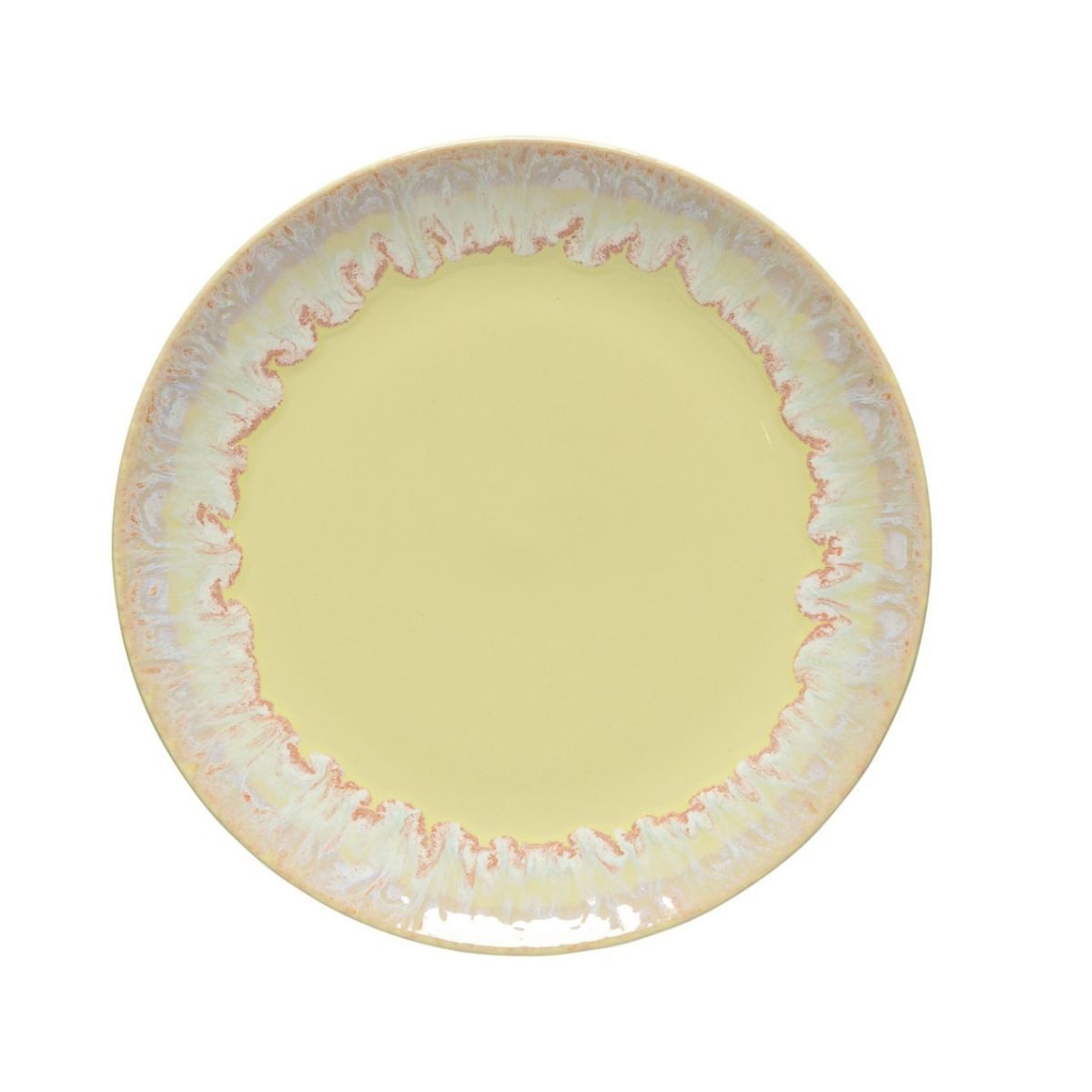 Costa Nova Frühstücksteller Taormina Sand Yellow Salat/Dessert/Frühstücksteller, 21,6 cm, Casafina, (1 St), Hohe Brenntemperaturen, porenfrei hygienisch, wärmeschockbeständig