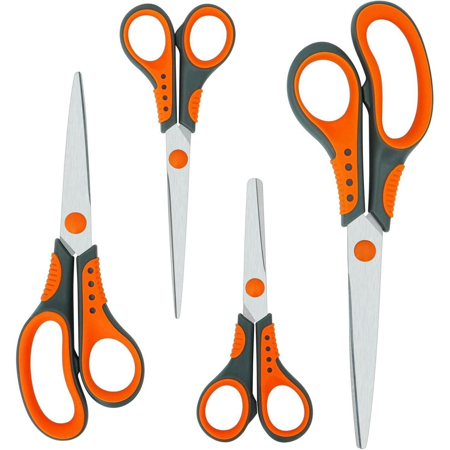 LuxusKollektion Bastelscheren Scheren Set Edelstahl Ergonomischer Griff Bastelscheren 4er-Set