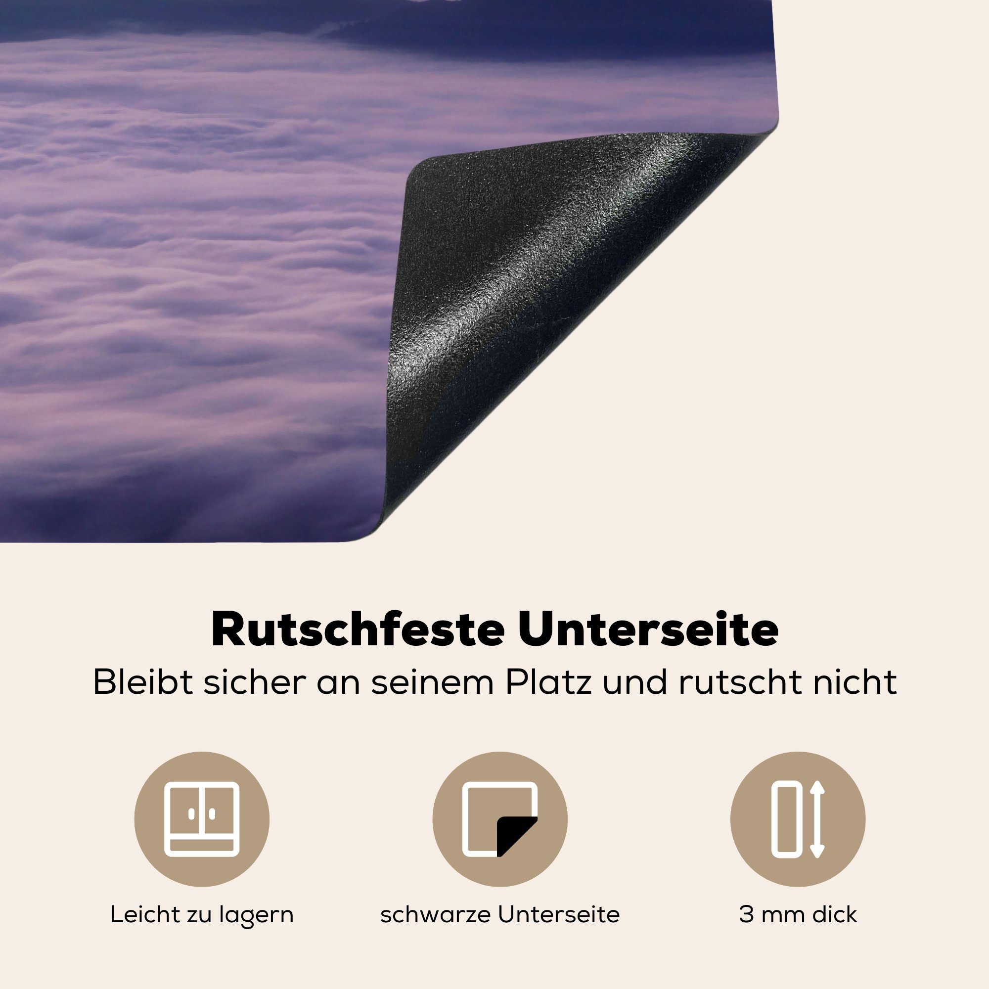 MuchoWow Herdblende-/Abdeckplatte Heißluftballon cm, 81x52 für Meer die Himmel, Ceranfeldabdeckung - tlg), (1 - Schutz küche, Vinyl, Induktionskochfeld