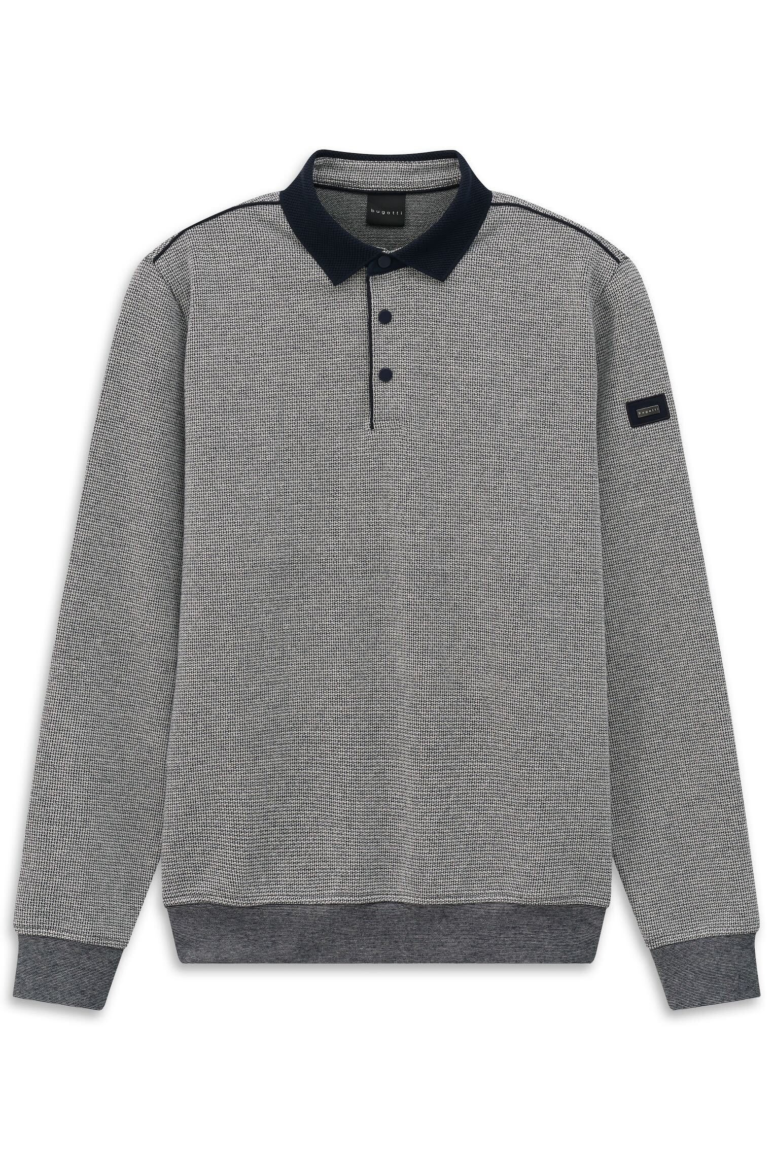 bugatti Polokragenpullover Modern Fit mit Druckknöpfen