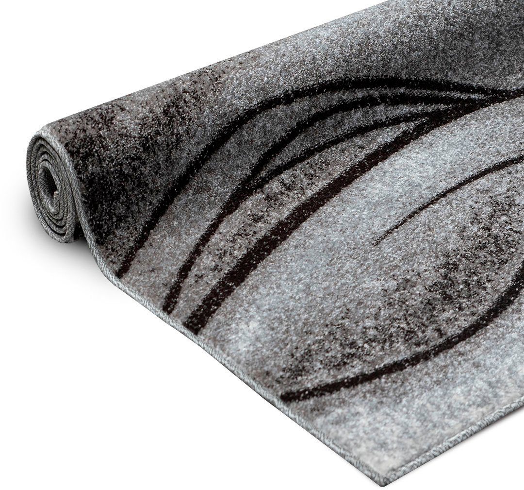 Teppich Tritom, Muster 9 mit Kurzflor, Flor, weichem besonders mm, Höhe: grau rechteckig, modernes Wellen affaire, Home