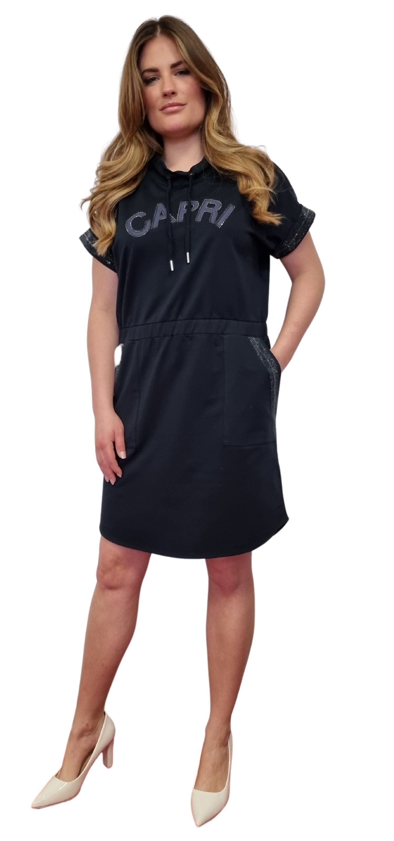 Shirtkleid Knielanges Kleid "Capri" mit Tunnelzug