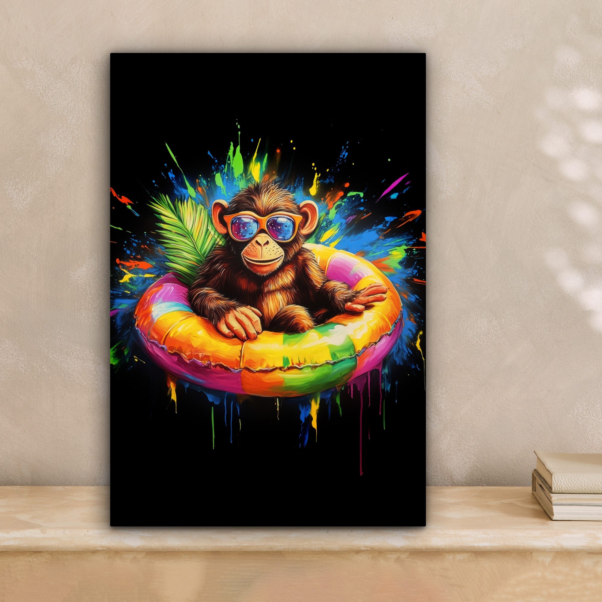 OneMillionCanvasses® Leinwandbild Graffiti - Sommer - Affe - Tier, Fotodruc günstig online kaufen