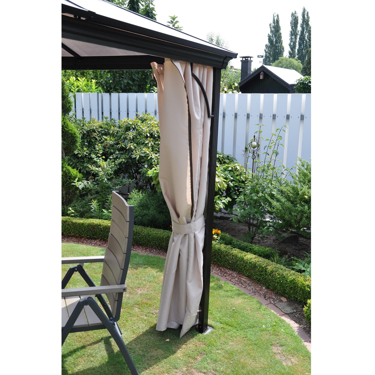 Leco Pavillon Metall-Profipavillon 300 x 365 cm, wasserdichtes Hardtop-Dach