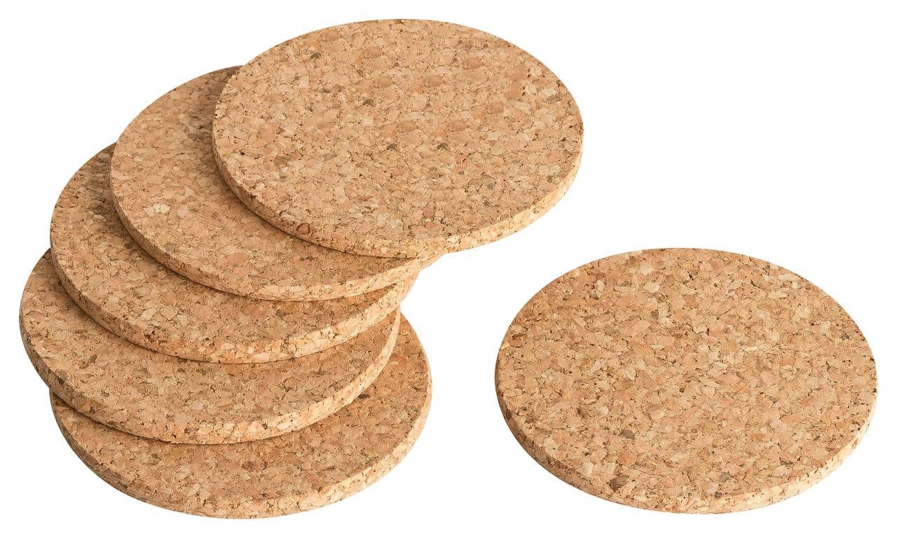 Kork-Deko.de Glasuntersetzer Glasuntersetzer aus Kork 6er-Pack