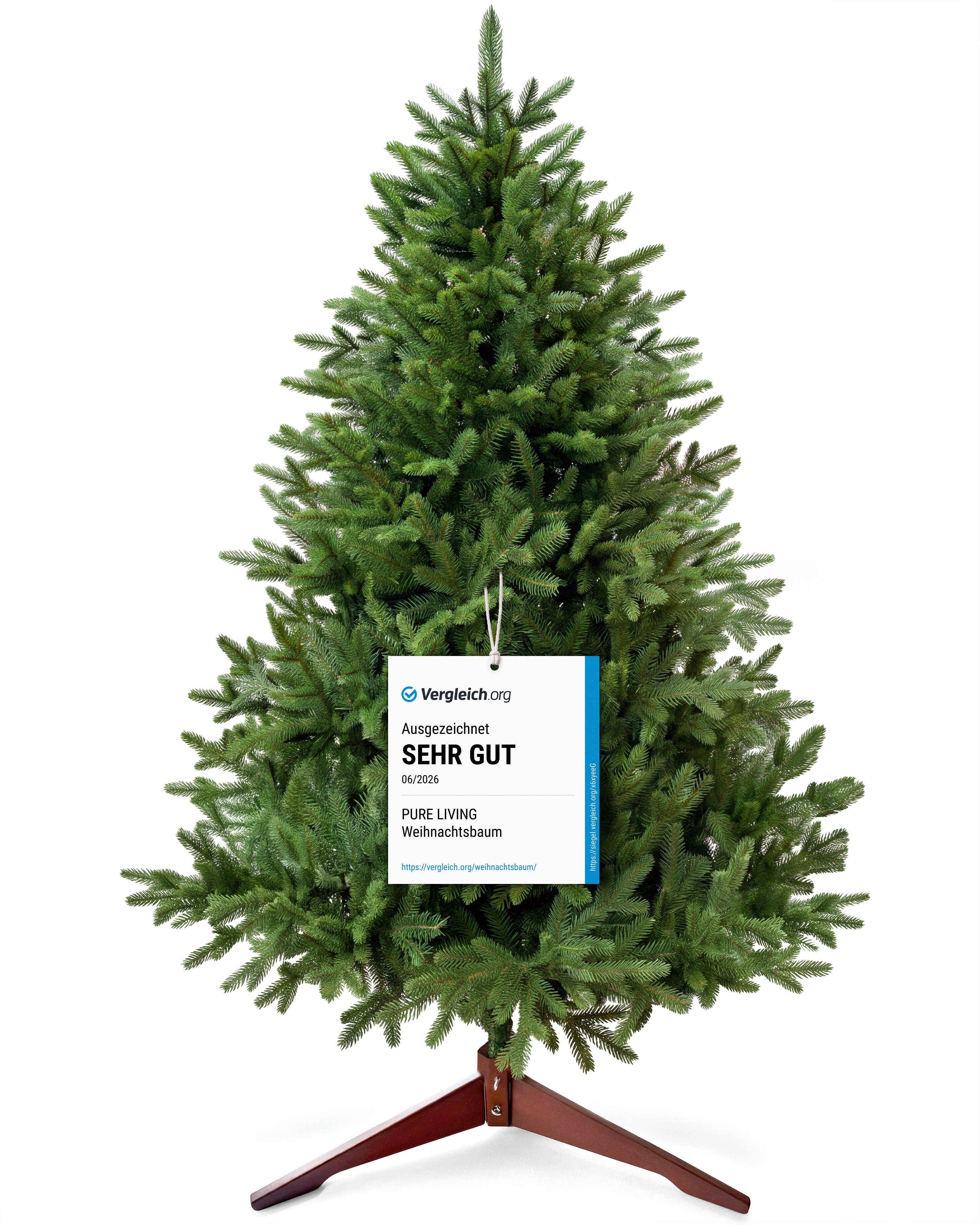 PURE LIVING INTERIOR DESIGN Künstlicher Weihnachtsbaum Nordmanntanne, PE-Spritzguss, erhältlich in 90-250 cm, Nordmanntanne, Elegant, Stilvolle Dekoration für festliche Atmosphäre