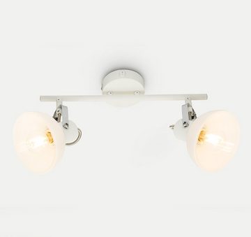 etc-shop LED Deckenleuchte, Leuchtmittel inklusive, Warmweiß, Wand Decken Lampe Metall Glas Chrom Spot Leiste-