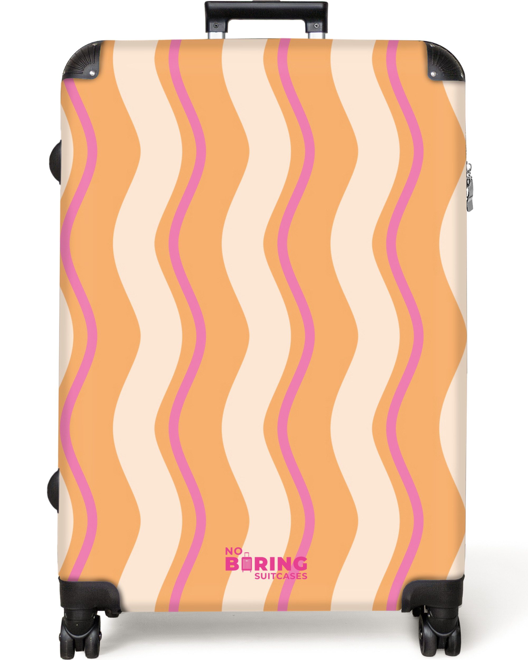 NoBoringSuitcases.com© Hartschalen-Trolley Wellenförmige Streifen in Orange günstig online kaufen
