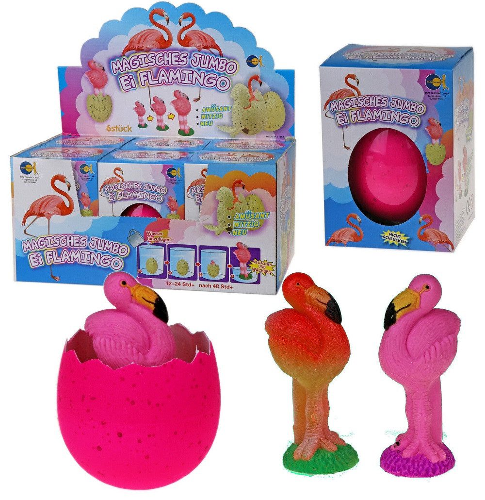 Fun Trading Osterei Ei, Spielfigur, Magische Jumbo Eier "Einhorn"/Flamingo /Pinguin (1 St), Dino - Versch. Ausführungen- ideal als Geschenk