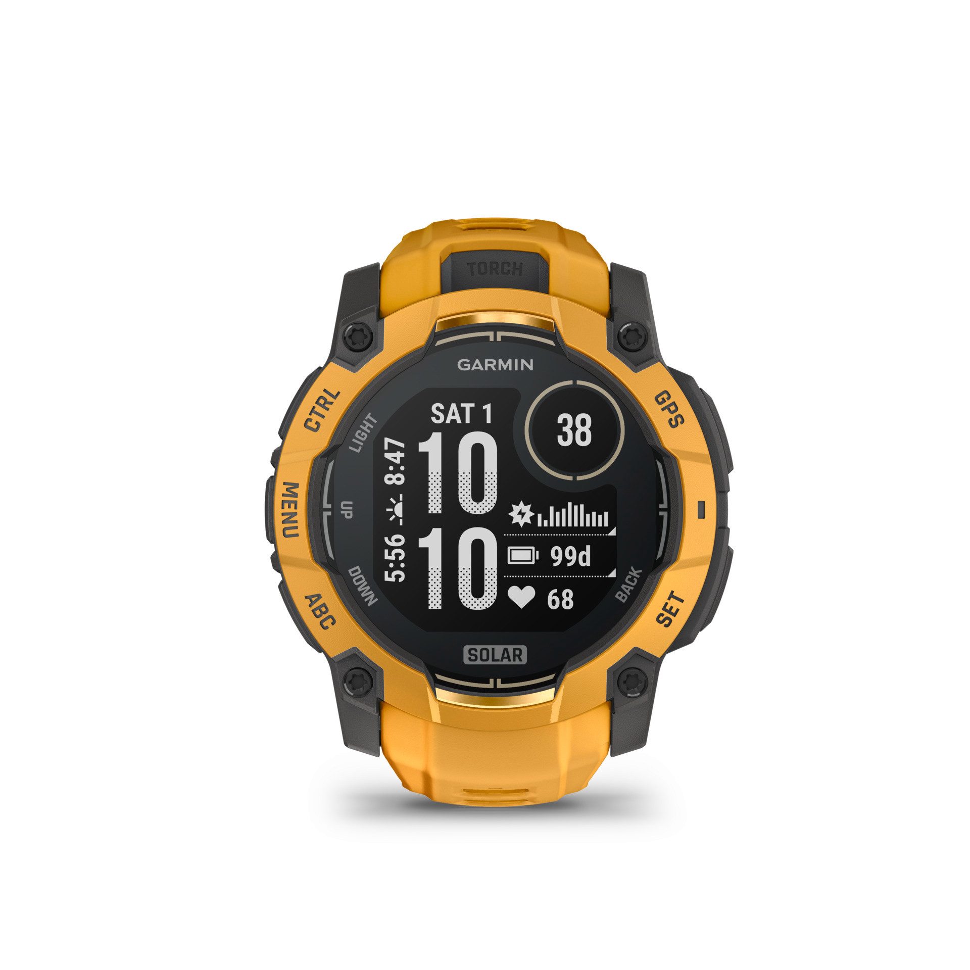 Garmin Instinct 3 Solar - 50 mm Smartwatch (3,3 cm/1,3 Zoll) grau|orange