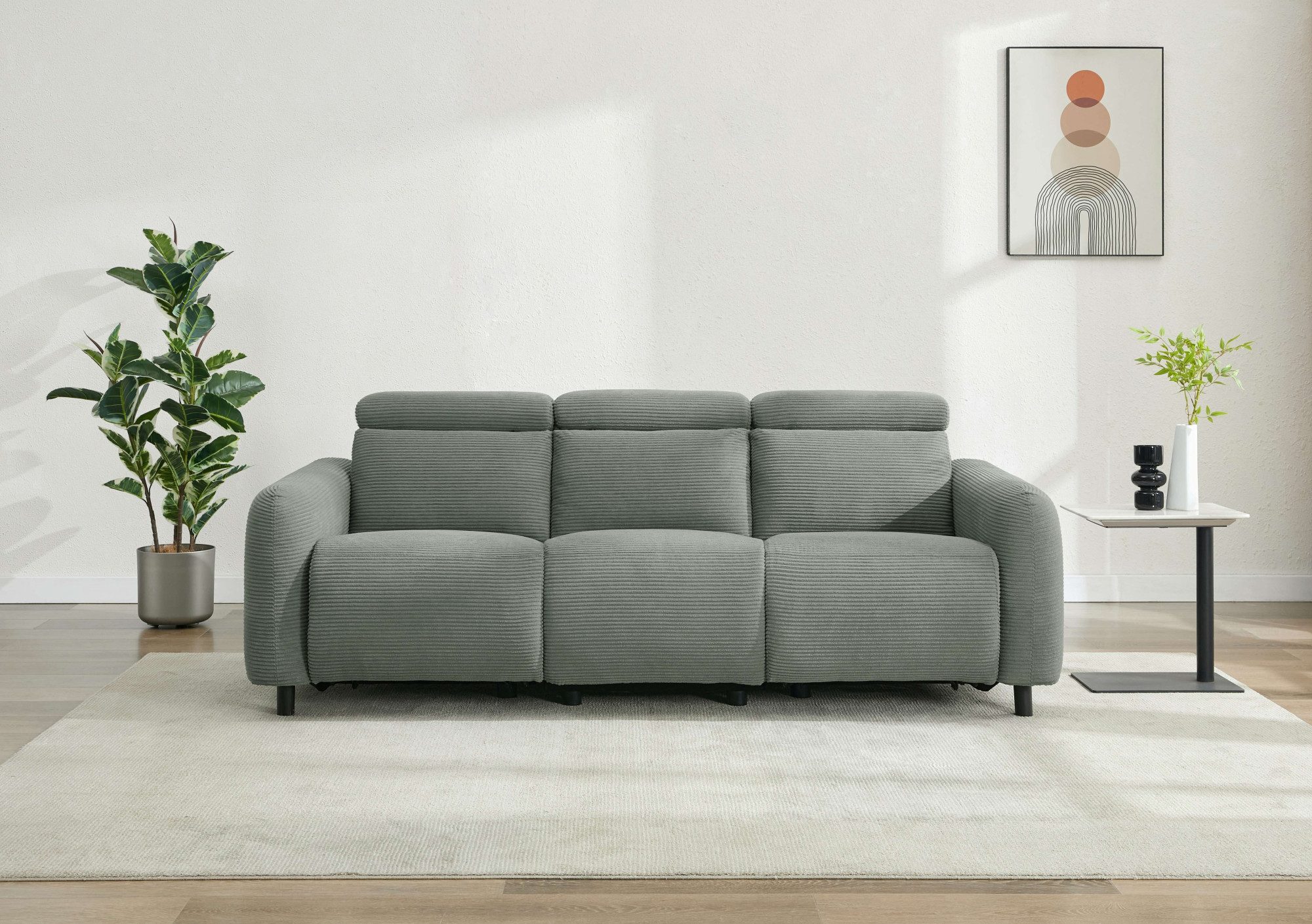 Home affaire 3-Sitzer "SKAANE in Cord, Sofa mit manueller u. elektrischer R günstig online kaufen