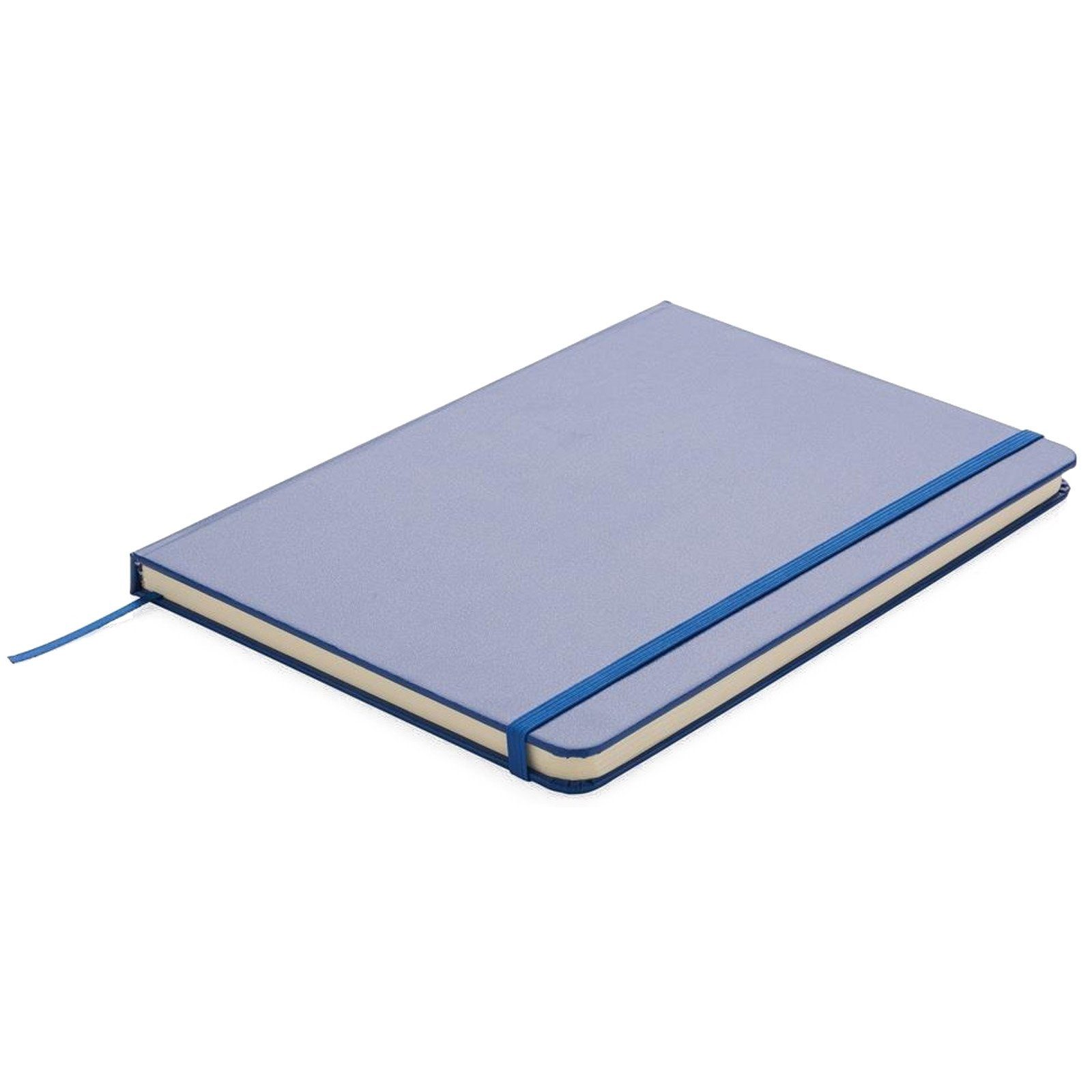cremeweiße mit Collection XD A5 Lesezeichen LED mit Gummiband Hardcover Notizblock Liniert, Seiten 160 Leselampe blau & Notizbuch