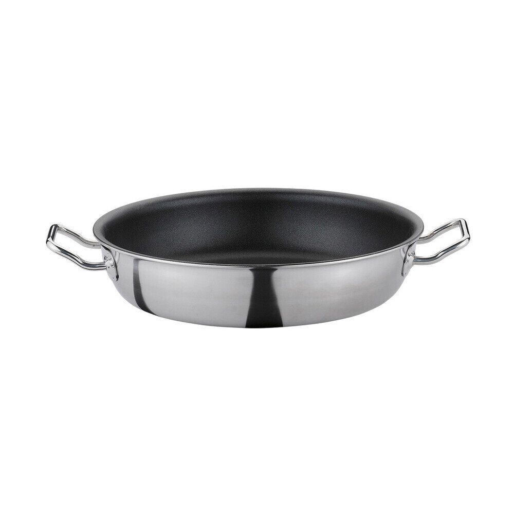 Spring Servierpfanne Servierpfanne 28 cm Vulcano Classic schwarz, Edelstahl mit Aluminiumkern (5-lagig), nicht spülmaschinengeeignet