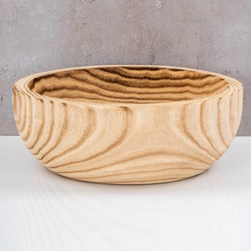 Levandeo® Dekoschüssel, Schüssel 28cm Holz Braun Geflammt Ablage Deko Schale Holzschale