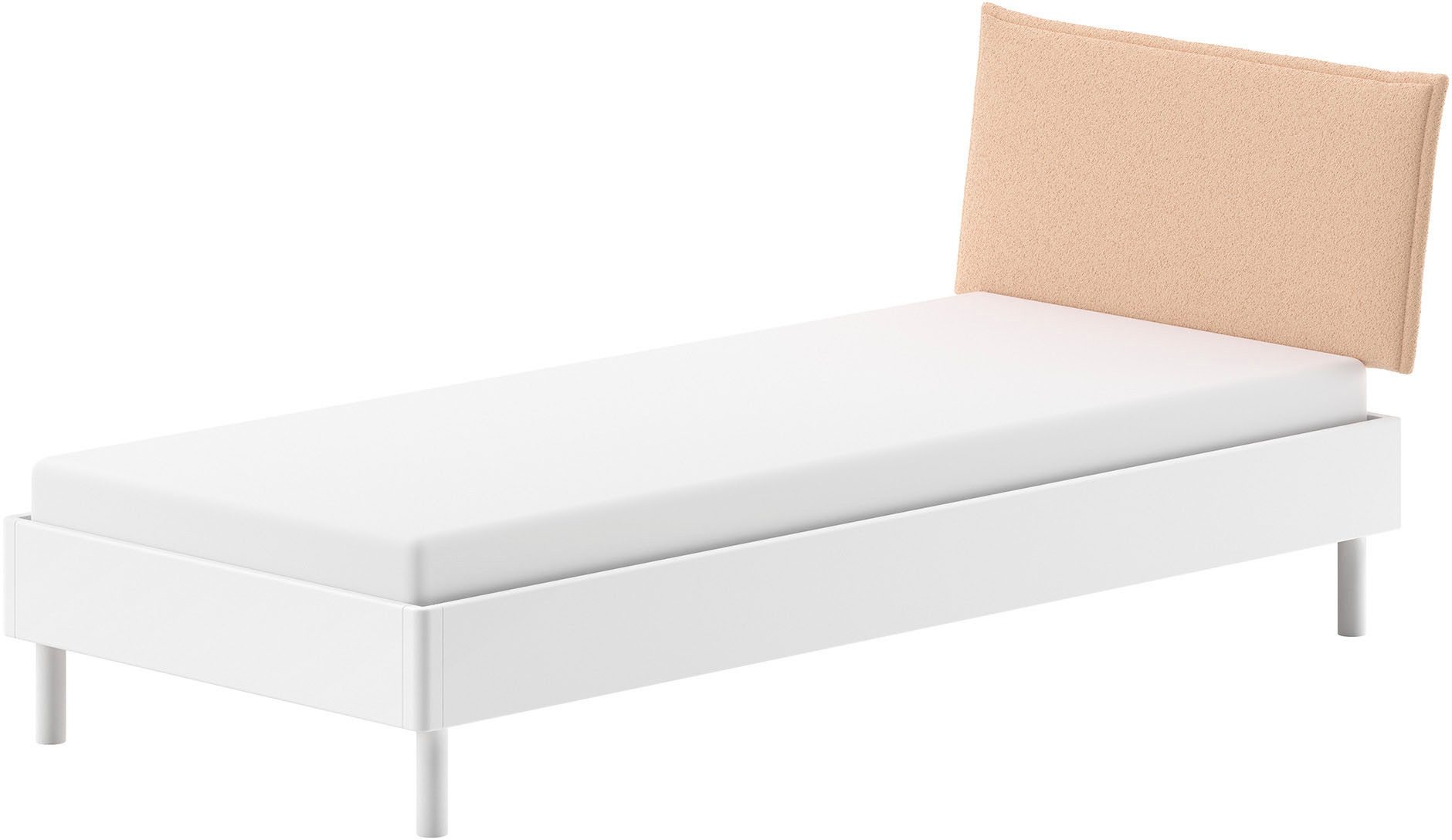 Vipack Einzelbett Forrest, mit oder ohne Polsterkopfteil, in modernem Design (Liegefläche 90x200 cm inkl. Massivholz Rolllattenrost), wahlweise in Buche oder Eiche massiv, stabil und hochwertig gebaut