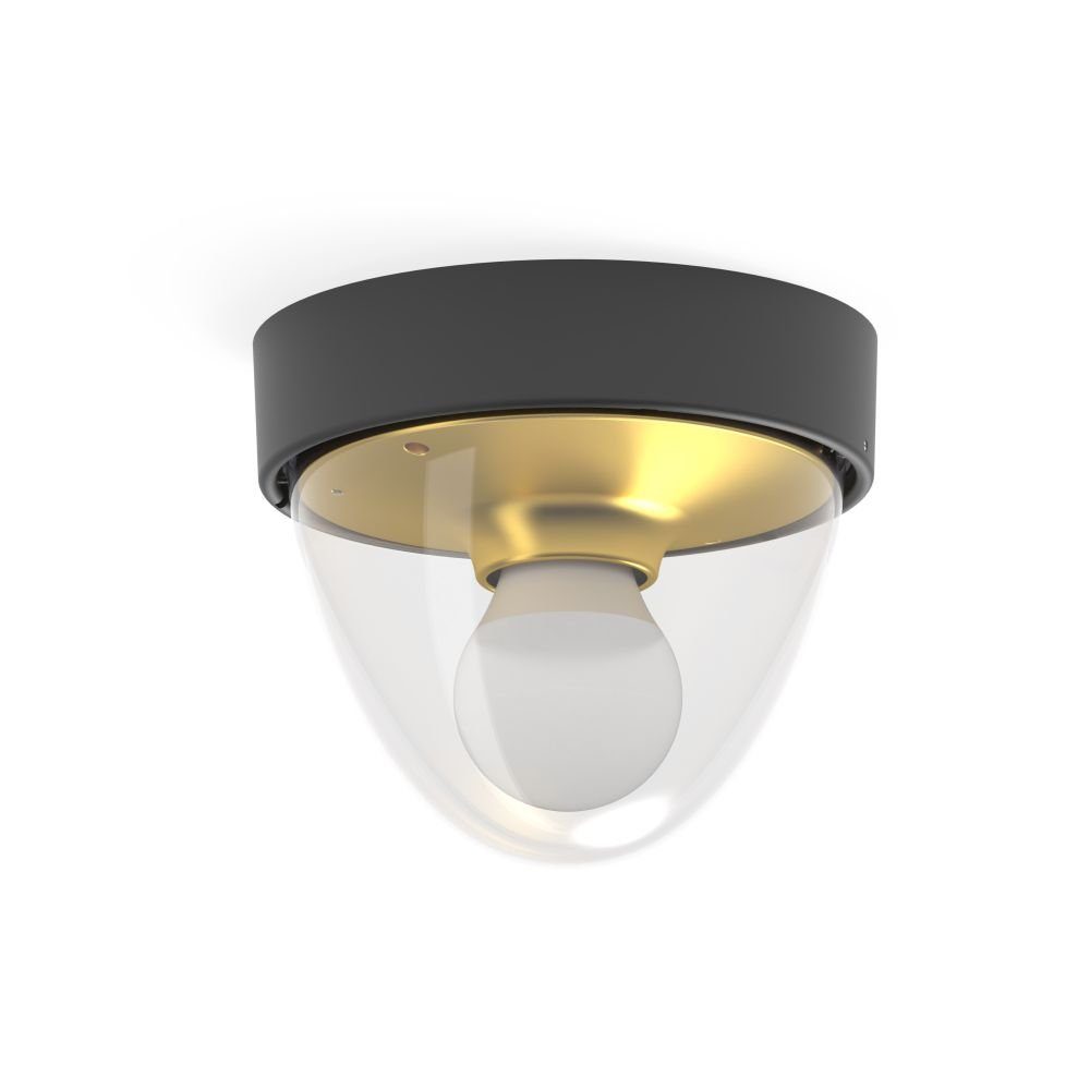 MAIRA, Leuchtmittel, ohne klein Schwarz Decke Licht-Erlebnisse IP44 dampfgeschützt Badezimmerleuchte Deckenleuchte in Ø18cm