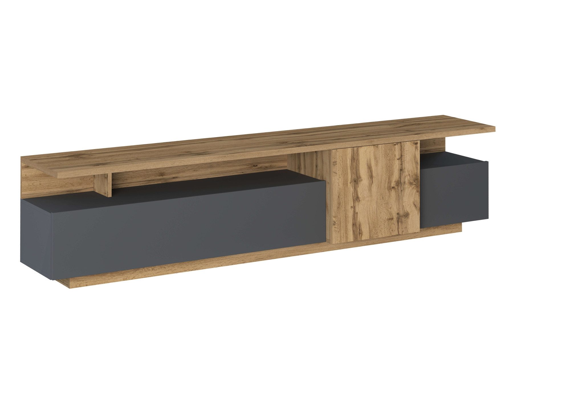 OTTO home Lowboard Lowboard ETHOS,Lowboard,TV-Kommode,TV-Möbel,TV-Bank (1 St), Mit zwei Drehtüren, einer Klapptür und zwei offenen Fächern,B.210 cm