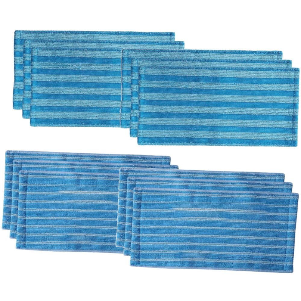 Trade-Shop 12x Mikrofasertuch passend für Philips FC6904/01 FC8063/01 XC8349/01 Mikrofaserpad (Mikrofaser, 28.00x13.00 cm, 12-tlg., nimmt effektiv Wasser auf / waschbar und wiederverwendbar)