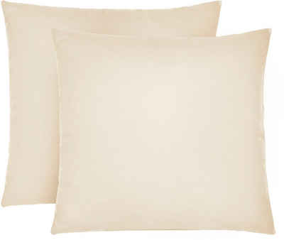 Kissenbezug Michi Feinjersey mit Reißverschluss, Biberna (2 Stück), verschiedene Größen, Jersey Kissenhülle aus 100% Baumwolle