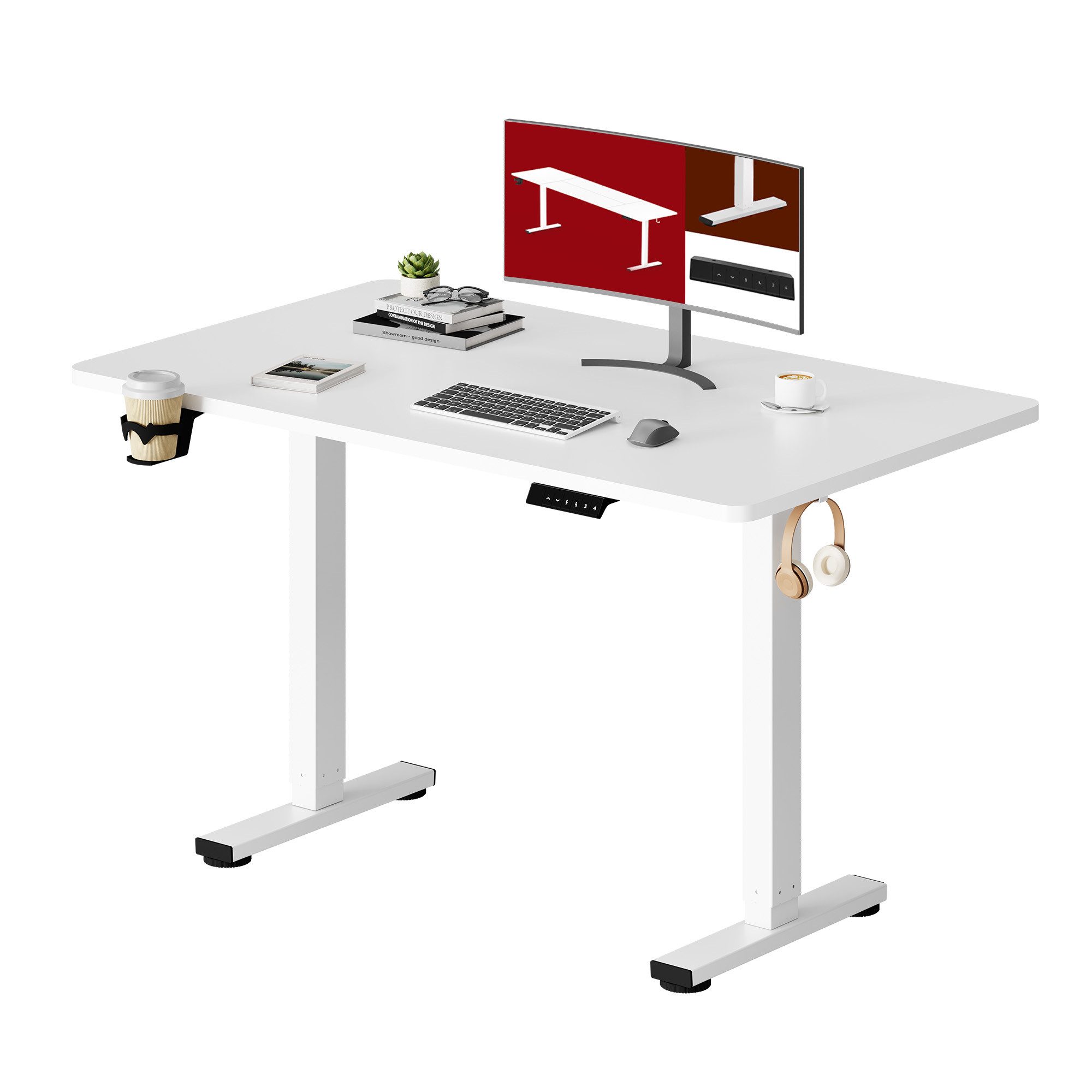 SANODESK Schreibtisch Elektrisch höhenverstellbarer Schreibtisch (2-Fach-Teleskop mit Memory-Steuerung & Sitz-Steh-Erinnerung), schnelle Montage, verschiedene Größen zur Auswahl