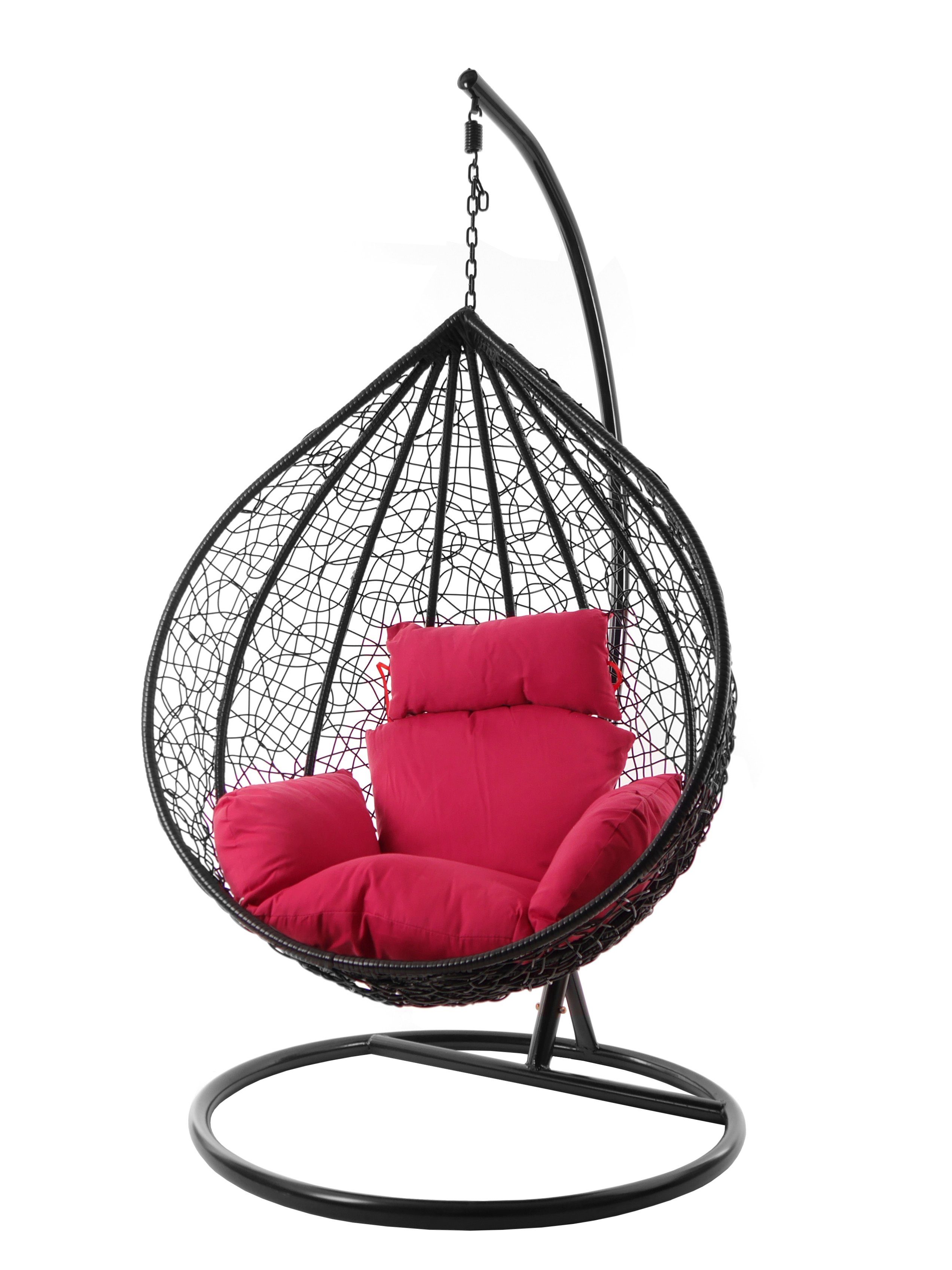 KIDEO Hängesessel Hängesessel MANACOR (3333 pink pink) Gestell schwarz, XXL edel, Swing hot Farben Nest-Kissen, inklusive, Kissen und Chair, verschiedene