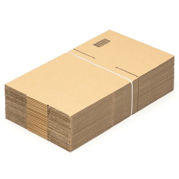 KK Verpackungen Versandkarton, 25 Faltkartons 340 x 200 x 100 mm Postversand Warenversand Wellpappkarton Braun