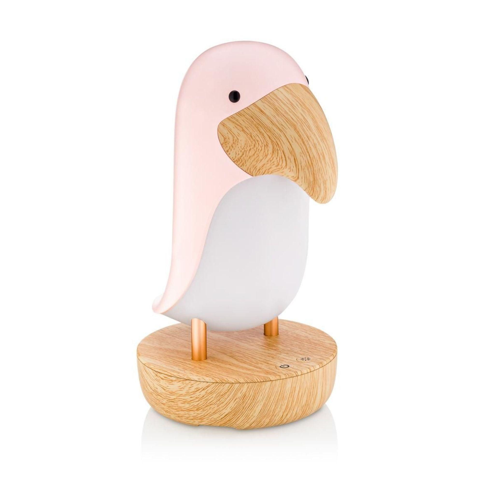 Rabbit & Friends LED Nachtlicht Vogel LED mit Lautsprecher (rosa), LED fest integriert, mit Bluetooth Lautsprecher
