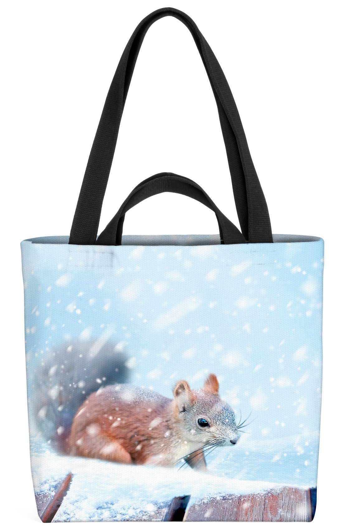 VOID Henkeltasche (1-tlg), Eichhörnchen Schnee Winter Nagetier winter nager schnee schneeverwehu